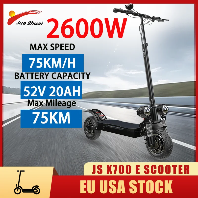 

52V 2600W Electric scooter 20AH Aluminum Alloy Brushless Hub Motor Scooters Electric Max Load 150kg Waterproof Adult E Scooter