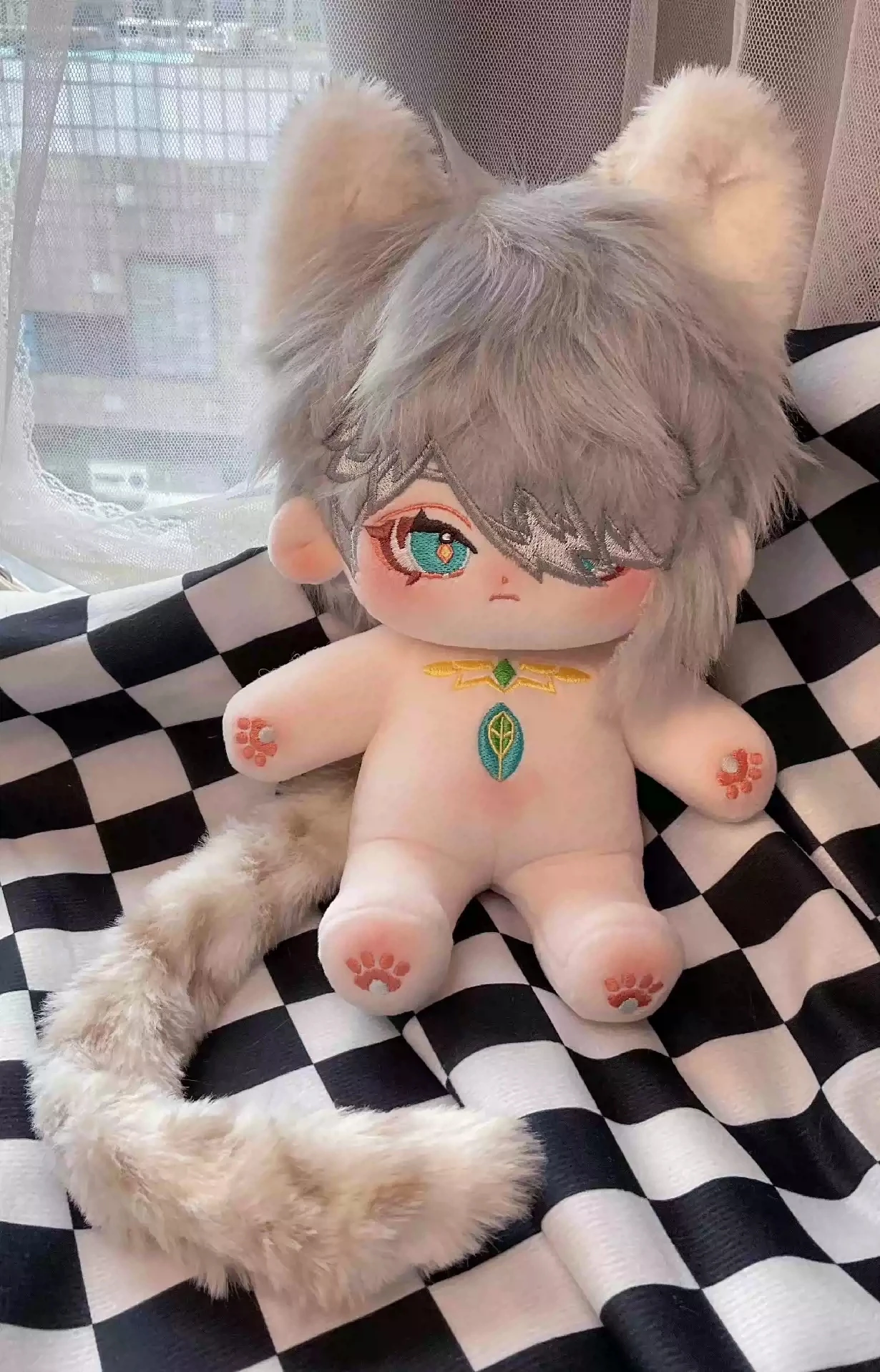 

Game Anime Genshin Impact Alhaitham Cosplay Plush Stuffed Dollbody Dress UP Cotton Pillow Plushie Xmas Gift 20cm