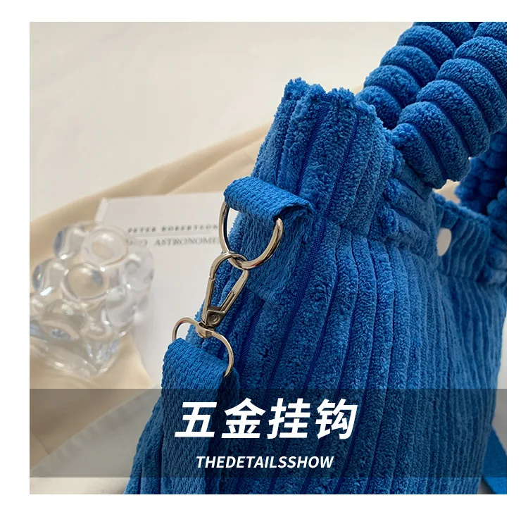 Herbst-Winter Frau 2026 Neue Stil Koreanische Ins Denim Samt Plüsch Schulter Umhängetasche Hochwertige Handtasche – Detail 5