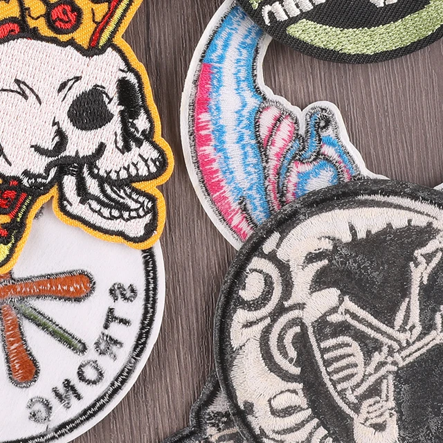 Punk/Skull Patch Motorcycle Biker Embroidered Patches For Clothing DIY Iron  on Patches For Clothes Sew On Patch Ironing Stickers - AliExpress