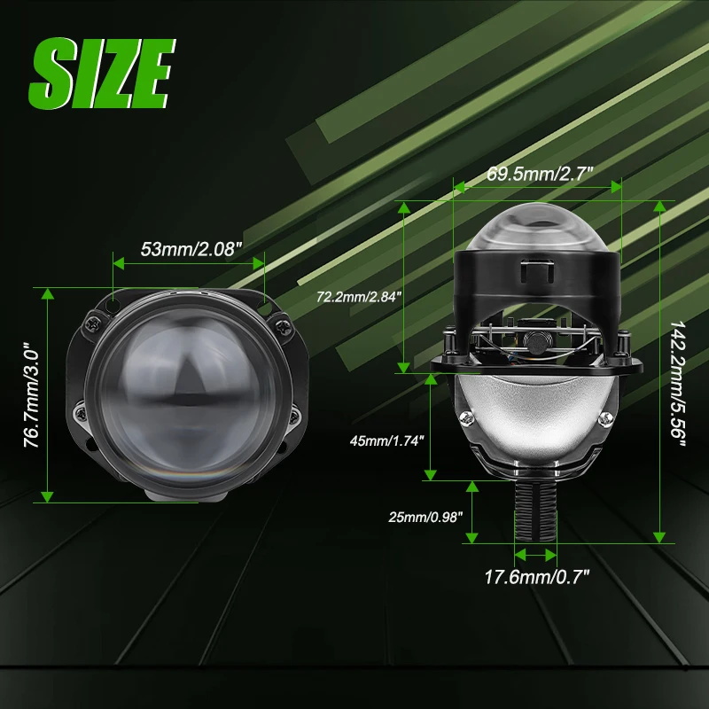 2.5 インチ Bi LED ヘッドライトプロジェクターレンズ 80