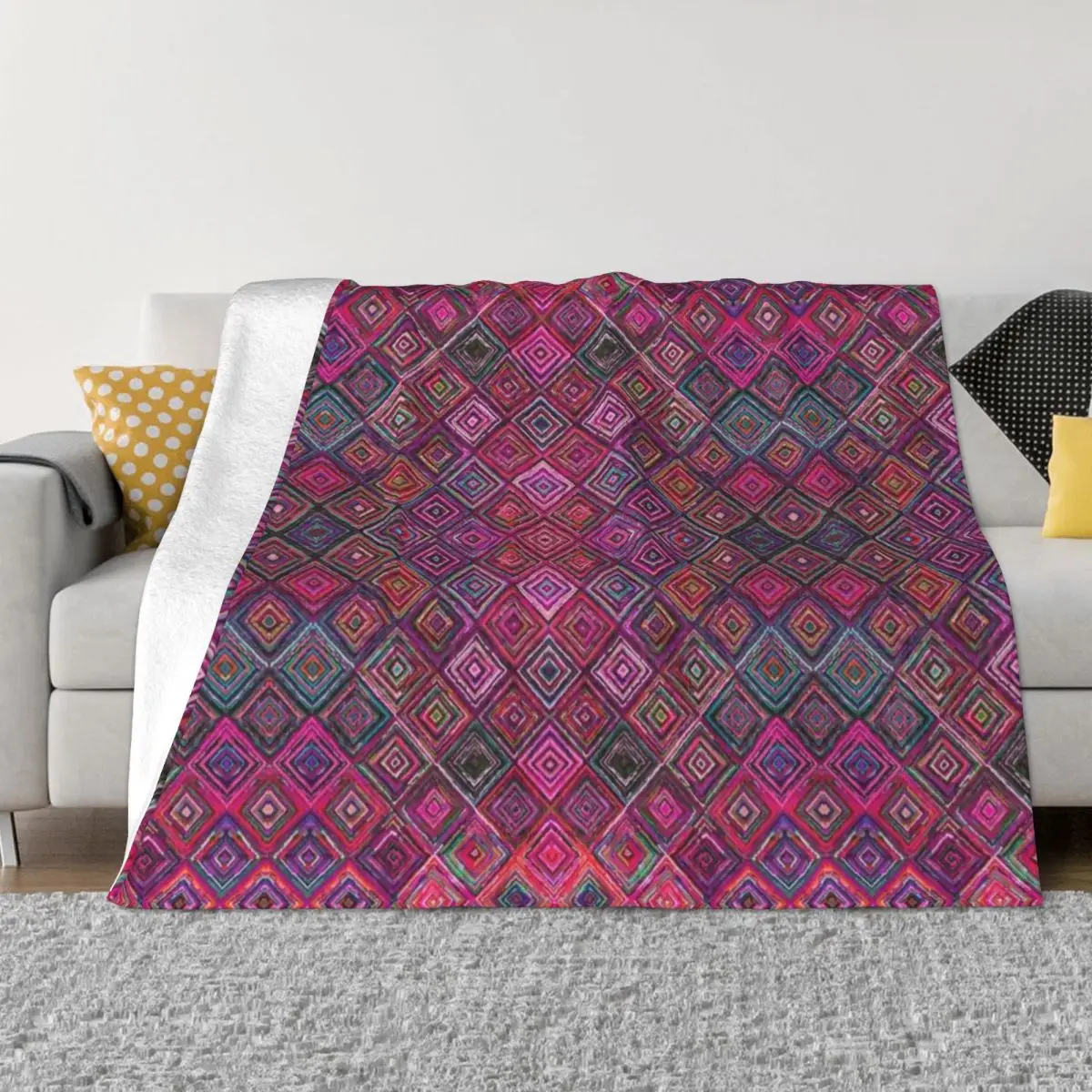 

Colored illusions Oriental Traditional Moroccan Style Throw Blanket Luxury St Blanket Hair Blanket Sofa Throw Blanket anime