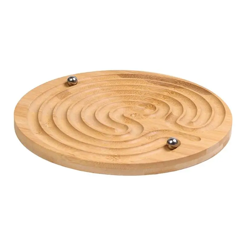 Wooden Labyrinth Maze Ball Puzzle Toys Hand Game Case Fun Brain Game Challenge Fidget Concentration Children Educational Toy 5