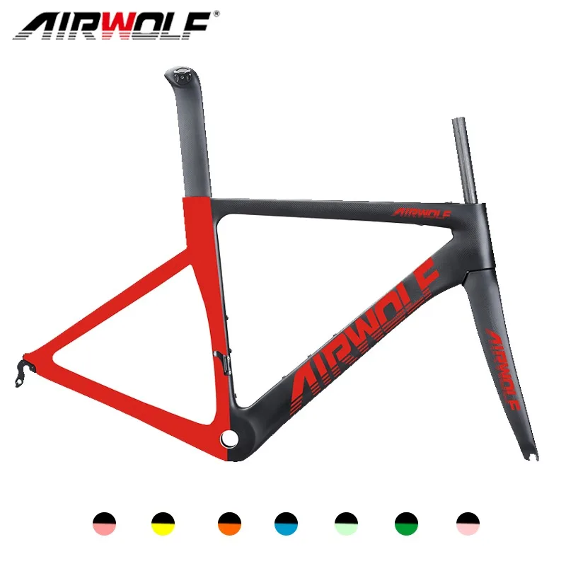 

Airwolf T800 Carbon Road Frame 700*23c Carbon Bike Frame BSA Road Carbon Bike Frame 130*9mm V Brake Bicycle Frameset