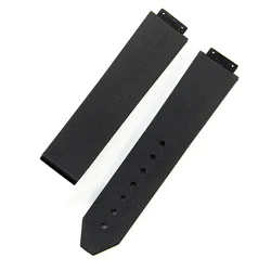 Silicone Watch Strap with Stainless Steel Folding Buckle Bracelet - 16x21mm (Black - No buckle)