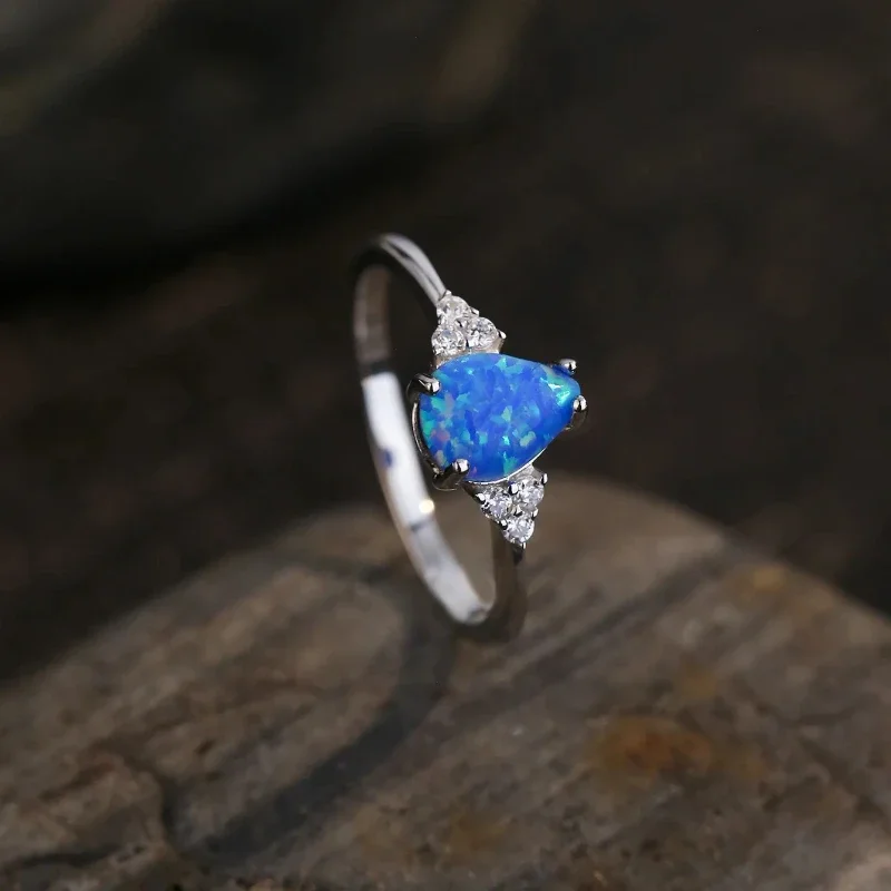 

Новинка 2023, модный набор голубых капель Aobao из стерлингового серебра пробы в европейском и американском стиле с циркониевым кольцом