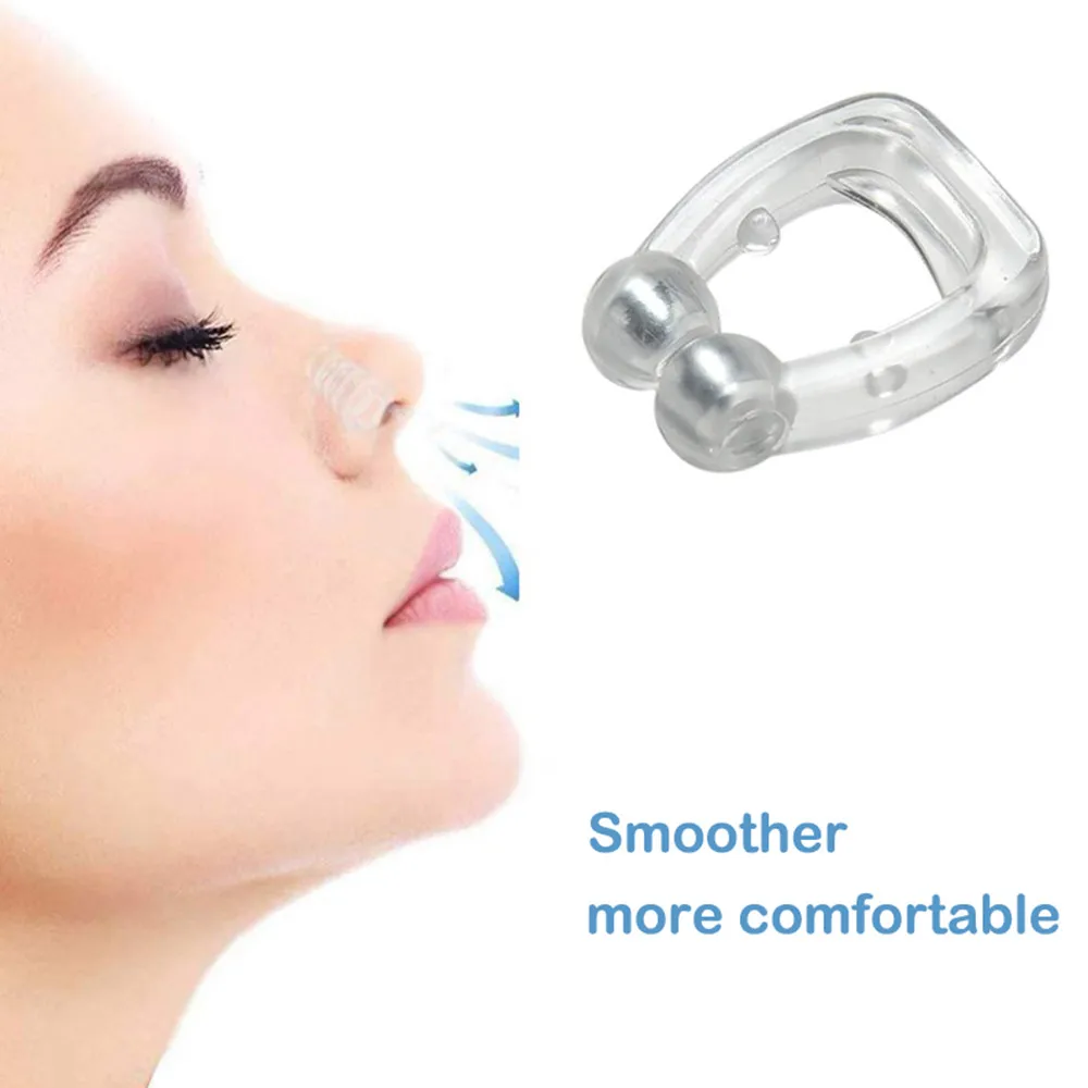 Silicone Magnetic Anti Snore Stop Snoring Nose Clip Sleep Tray Sleep Aid Apnea Guard Night Device with Case Anti Ronco 1/2/4PCS