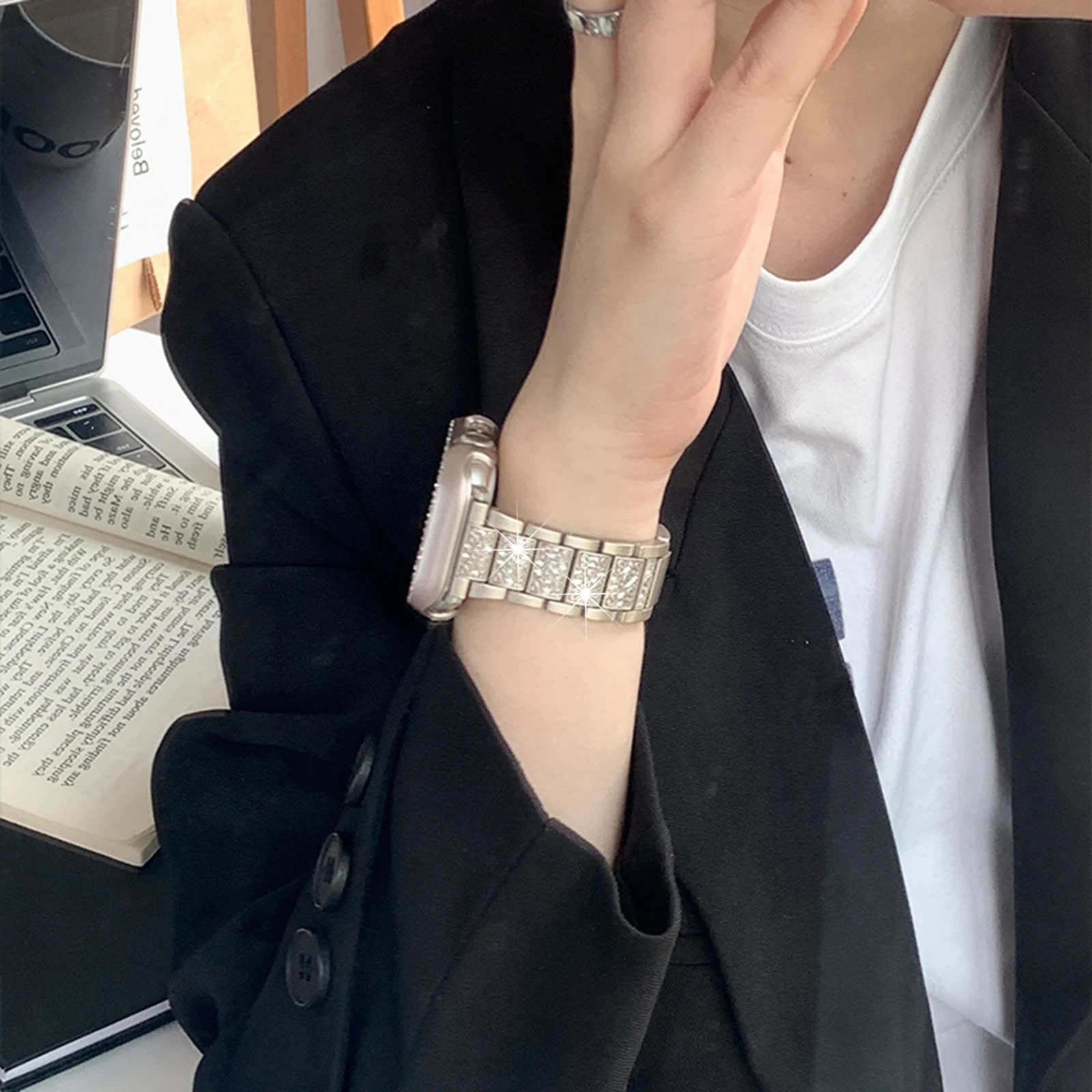 Women's Diamond Strap Stainless Steel Bracelet