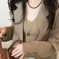 Spotted Tiger Eye Stone Mushroom Pendant Long Versatile Clavicle Chain Necklace for Women's Niche Exquisite Accessories - Image 5