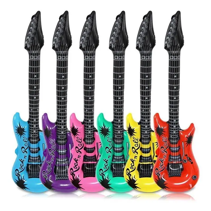 1/5pcs Inflatable Guitar Music Foil And PVC Balloons For 80s 90s Theme Party Decorations Rock Star Playset Party Supplies Favors