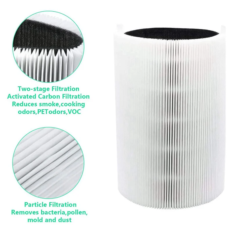 B59B-4 Pcs Replacement Filter For Blueair Blue Pure 411,411+ & Mini Air Purifier,HEPA & Activated Carbon Composite Filter