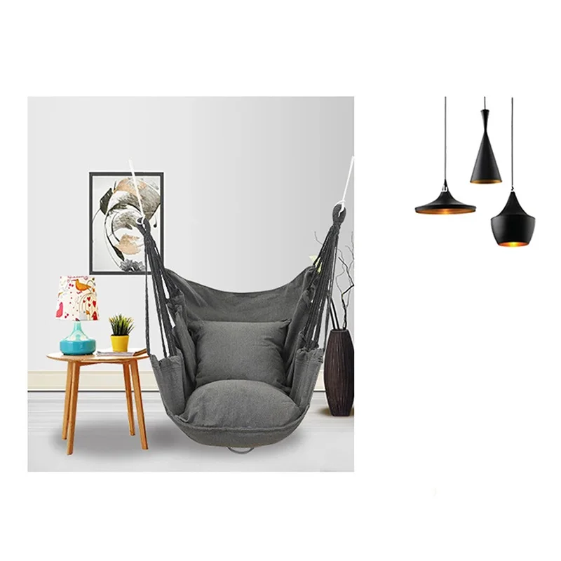 Indoor and Outdoor Garden Hammock Dormitory Bedroom Student Lazy Reclining Hanging Chair Swing Chair With Cushion