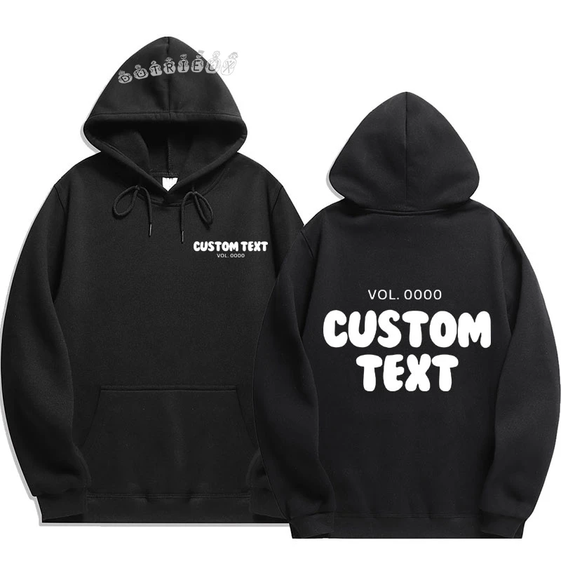 2026 Custom text Hoodies Men Fashion Long Sleeve Sweatshirts Cool Casual Harajuku Streetwear Pullovers funny