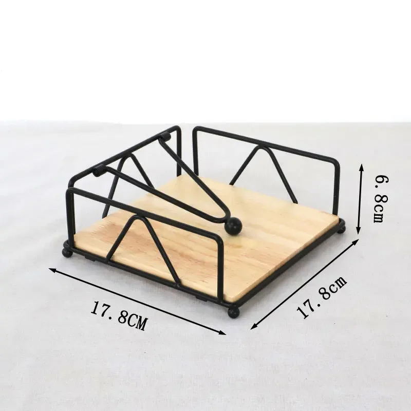 Flat Napkin Holder Metal Kitchen Napkin Holder With Weighted Tension Arm Rustic Tissue Paper Dispenser For Countertop Table Napkin Dispenser