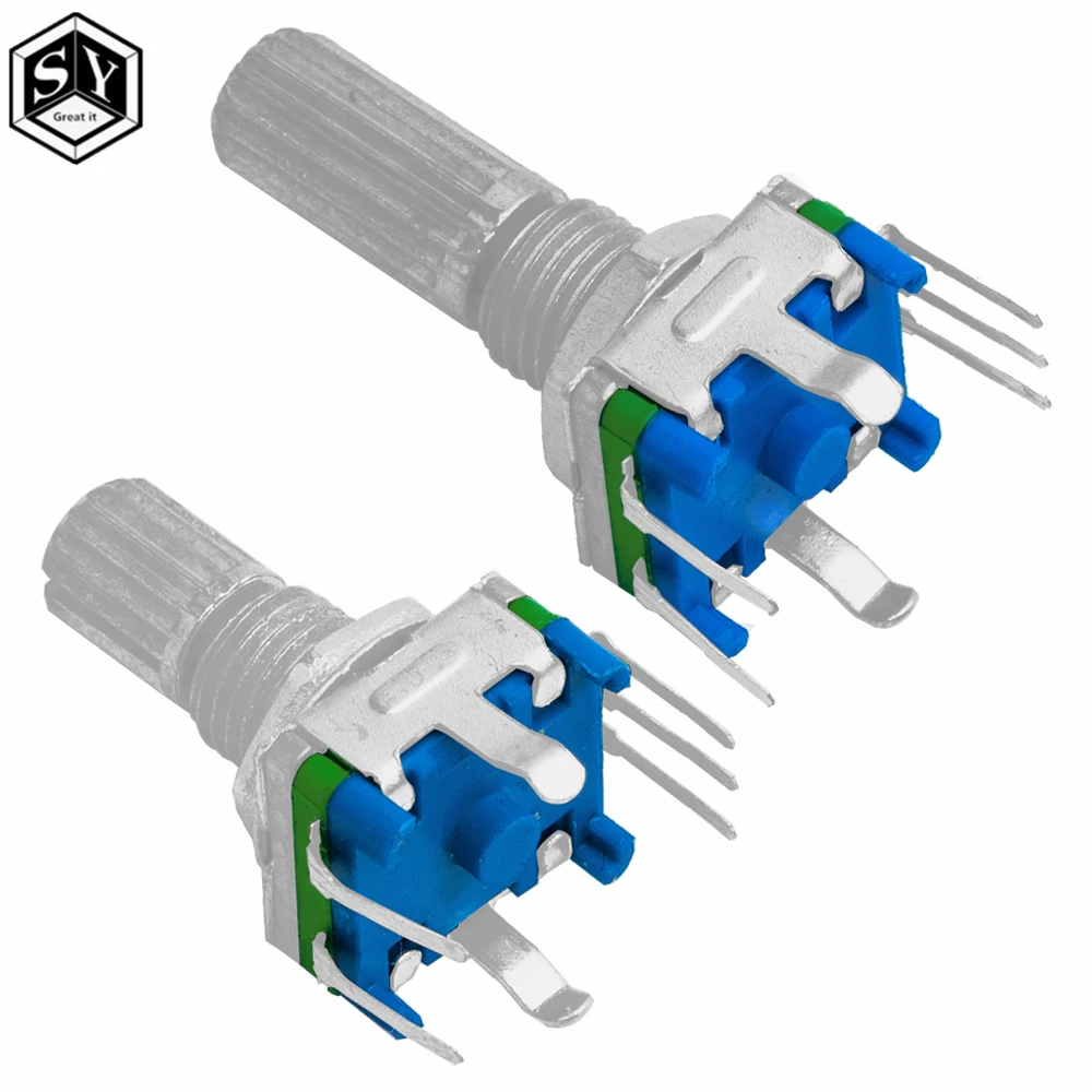 10 Pezzi EC11 Rotary Encoder Con Interruttore - Potenziometro Digitale 5V, 15mm, Per Audio E Progetti Elettronici - 5