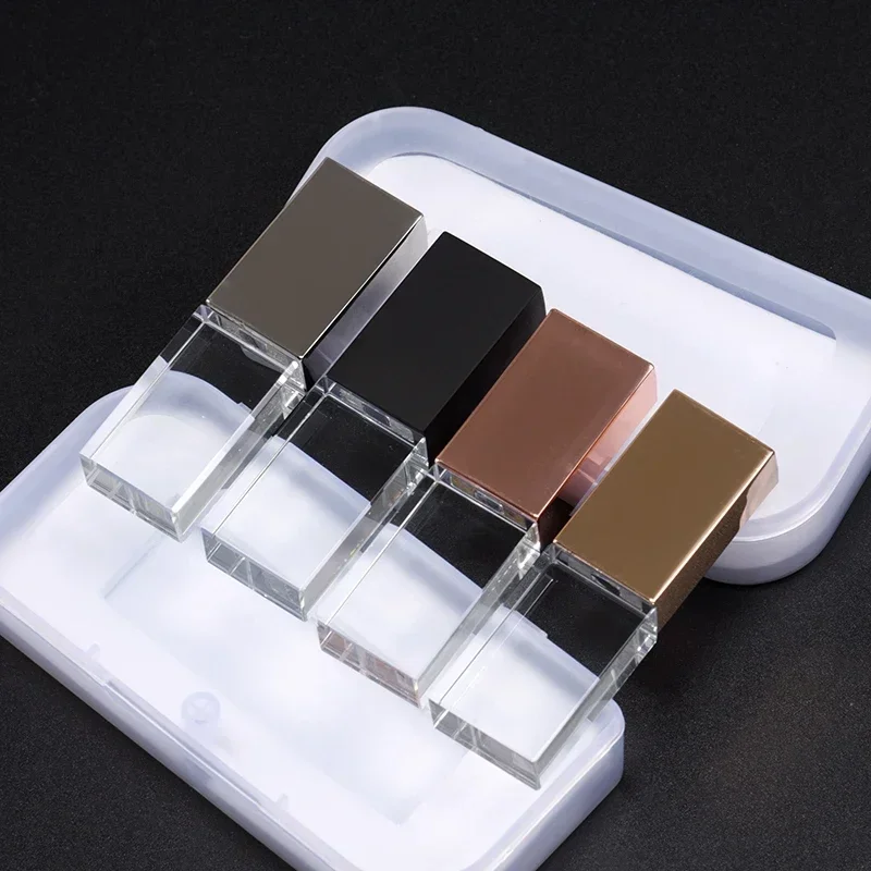 High-velocidade Crystal Usb Flash Drives Logo Pendrive u Disk Iron Box Memory Stick 4gb 128gb 64gb 32gb 4gb 10 Pcs por Lote - Imagem 5