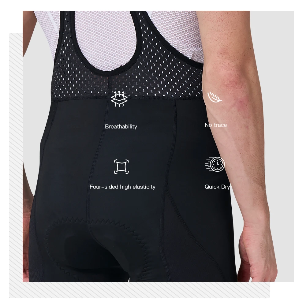 Men Cycling Bib Shorts MTB Road Bike Shorts Pro 6 Hours Cycling Pad Tights Breathable Quick-Dry Bicycle Riding