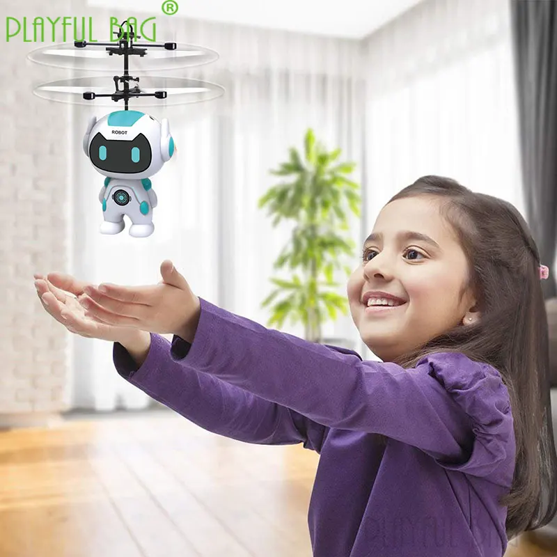 Remote Control Sensing Aircraft Robot Model Induction Flying Toys LED RC Drone USB Charging Gesture Sensing Kids's Gifts VG85 robot toy remote control robot toy