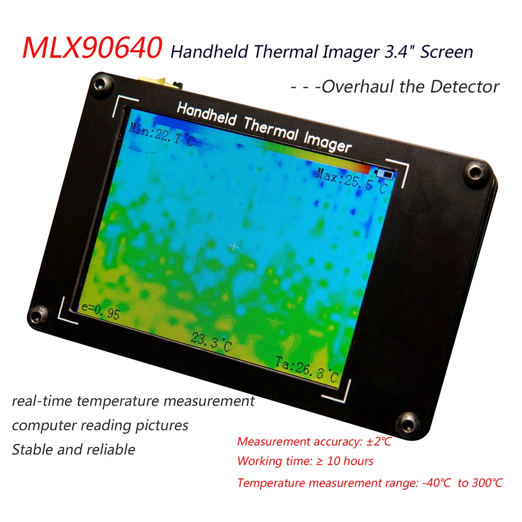 

3 4 Inch Thermal Imager LCD Screen Portable Non-contact Temperature Infrared Sensor -40 to 300 Measuring Device
