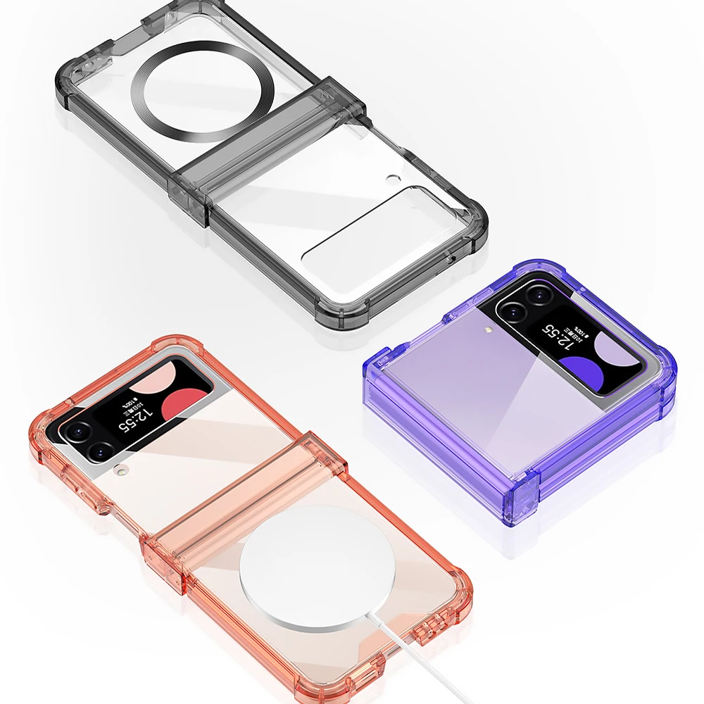 Magsafe Magnetic Wireless Charging Case Folding Hinge Shockproof Hard Cover For Samsung Galaxy Z Flip 5 4 3 phone case