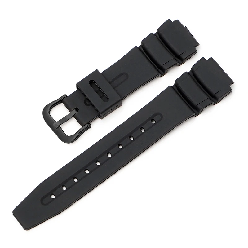 Durable & Comfortable 19mm Resin Rubber Watch Strap with Raised Ends