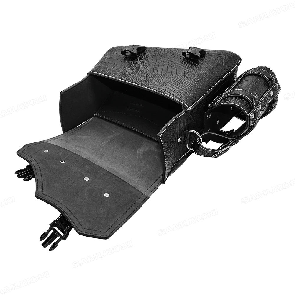 Universal Motorcycle Luxury Black Crocodile Pattern - Image 4