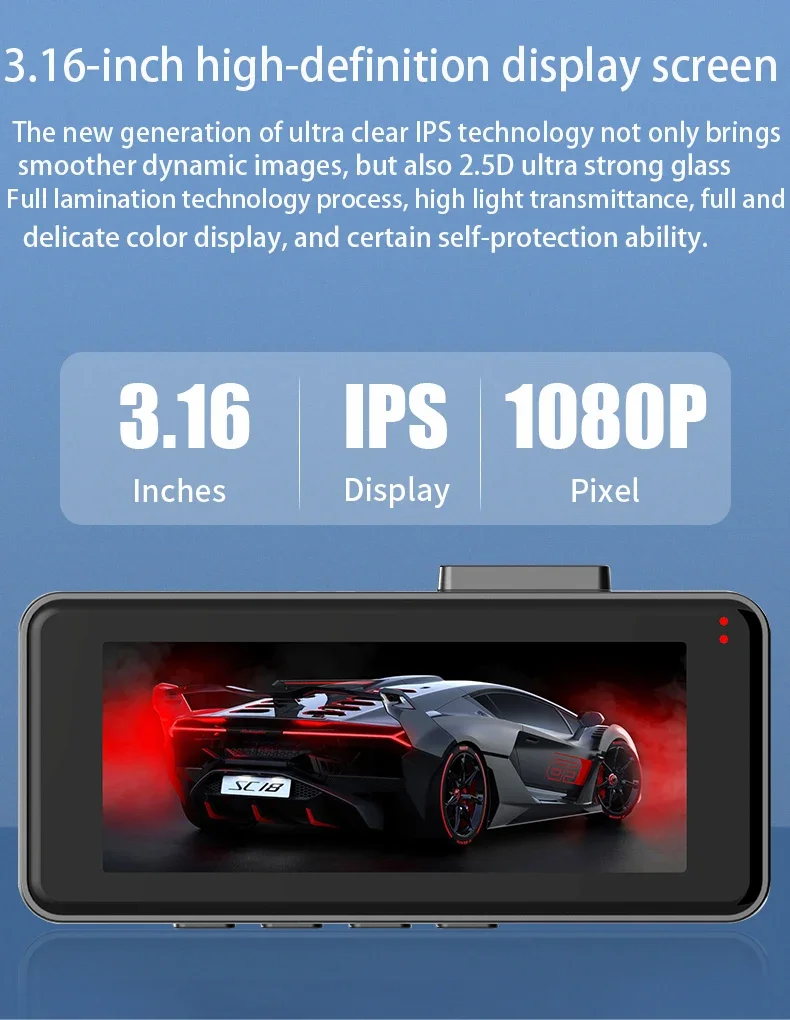 3 Channel 2k 1440P HD Dash Cam for Car DVR Camera Three Lens Video Recorder Infrared Night Vision 24H Parking Mode Black Box