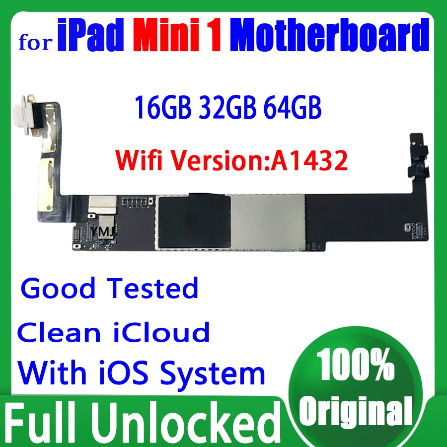 Sbloccato Originale Per Ipad Mini 1 Scheda Madre Versione Wifi A1432 / Wifi + Versione 3G A1454 A1455 Scheda Madre Clean Icloud Buon Test