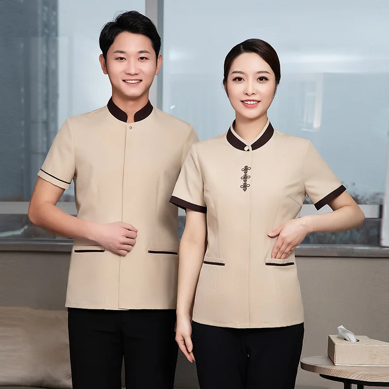 

Cleaning Work Clothes Women's Property Cleaning Service Uniform Short Sleeve Sales Department Hospital Aunt Cleaning Work Clothe