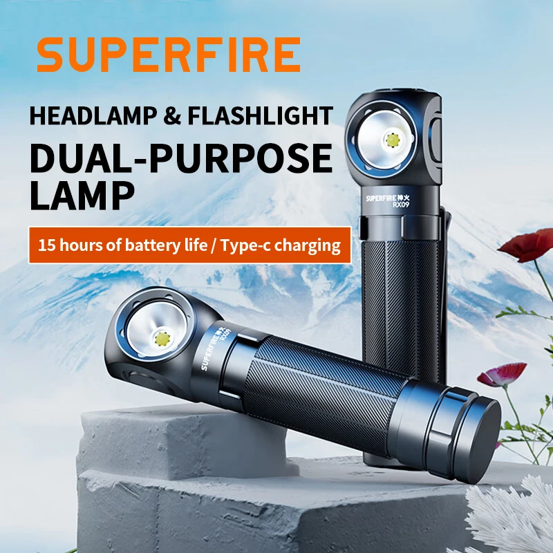 

Фонарь налобный SUPERFIRE RX09, аккумуляторный, USB C