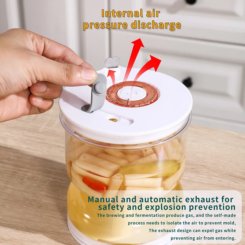 

Герметичная банка для маринования, домашняя банка для маринования с влажной и сухой разделением, с откидным контейнером и сетчатым фильтром, контейнер для песочных часов с дизайном оливок