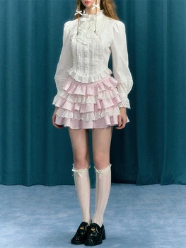 Women's Tartan Checkered Pleated Mini Skirts with High Waistband and Delicate Lace Detailing for a Flirty Look 2