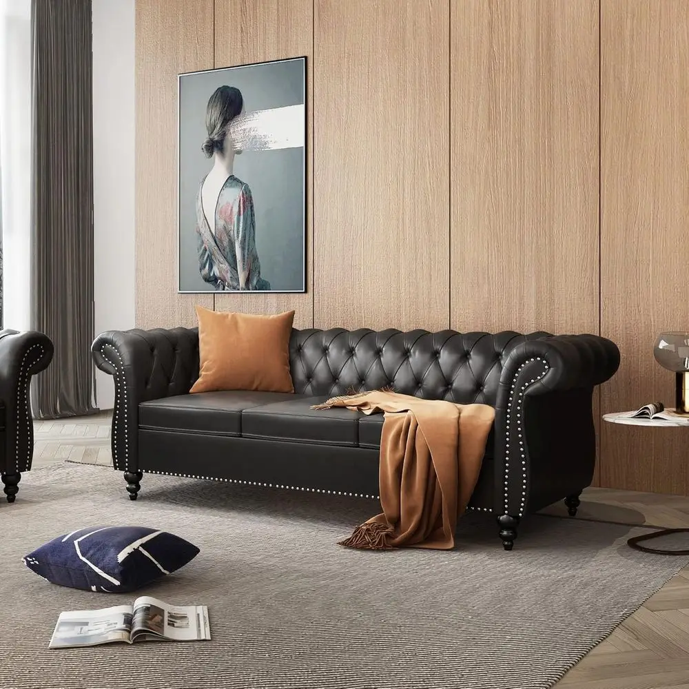Chesterfield Leather Sofa Set 5