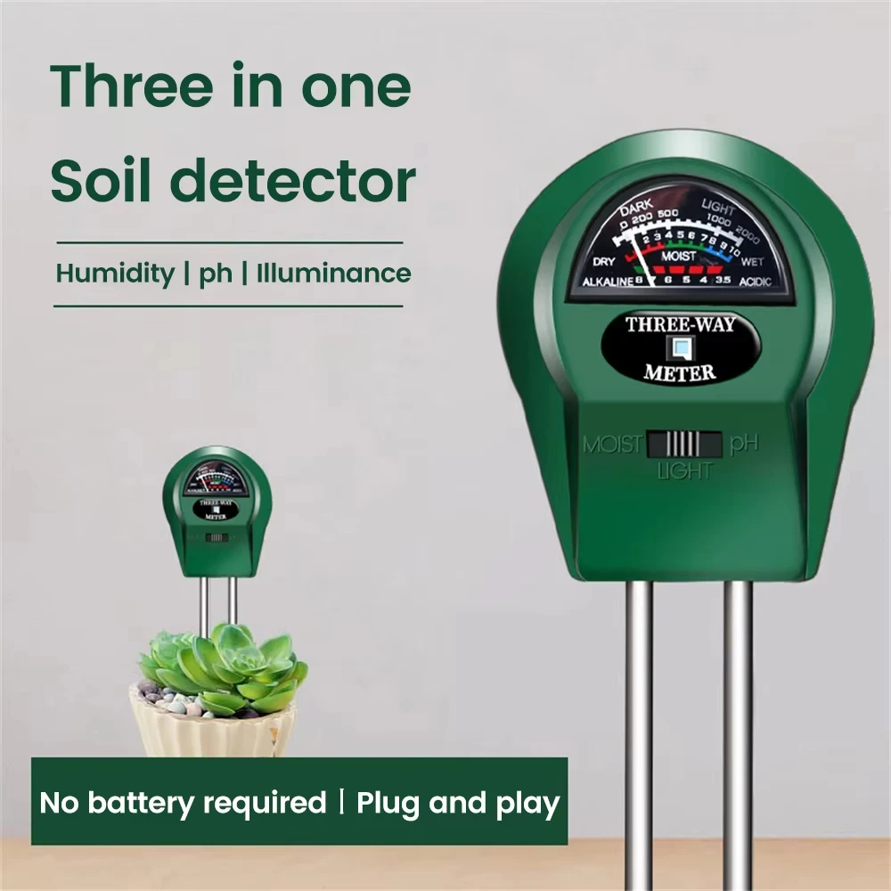 Moisture Sunlight PH Meter 3-IN-1 Soil Water Acidity Humidity Light PH Test Garden Plants Flowers Moist Tester soil moisture sensor soil tester soil moisture meter
