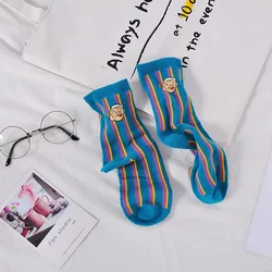 Vibrant Plaid and Cartoon Popeye Passion Tube Socks - One Size (5)