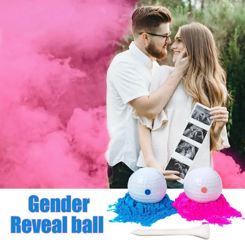 GenderRevealExplodingGolfBallGolfThemeBluePinkPowderBalls