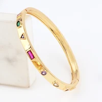Luxury Punk Rainbow cz Gold Color Bracelet Bangle for Women Wedding on Hand Love Jewelry 1