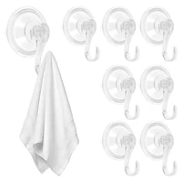 4-12Pcs Suction Cup Hook Transparent Heavy Duty Vacuum Strong Suction Cup Holder Glass Window Kitchen Bathroom Wall Towel Hook 1