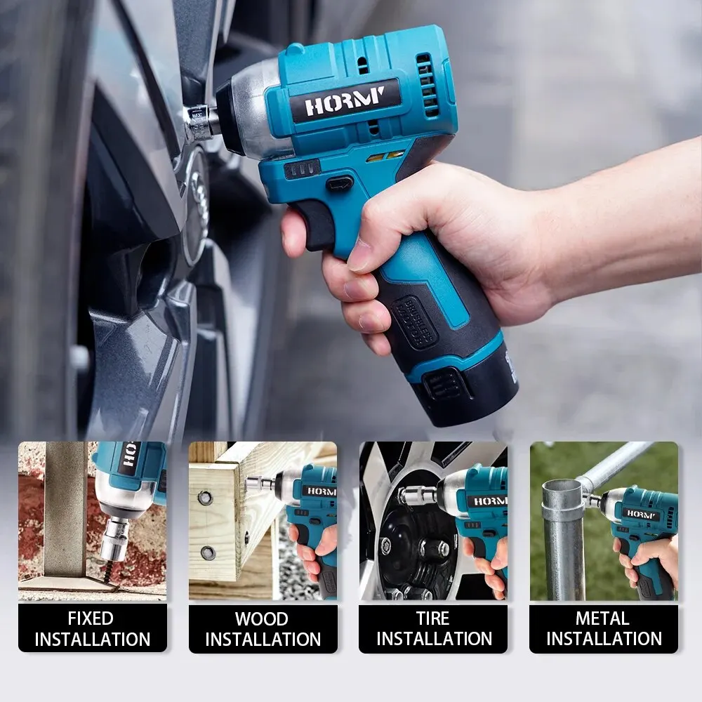 Hormy Brushless 120N.m Electric Impact Wrench 3/8 Inch Mini Matching Magnet Cordless Torque Power Tools For Makita 10.8V Battery 3
