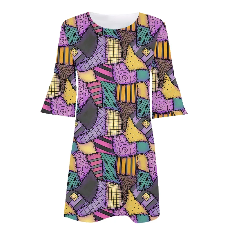 

Summer Ladies Classic Halloween 3D Printing Floral Dress Clothes Prom Women'S Female Gothic Frocks Plus Size Casual Punk Skirts