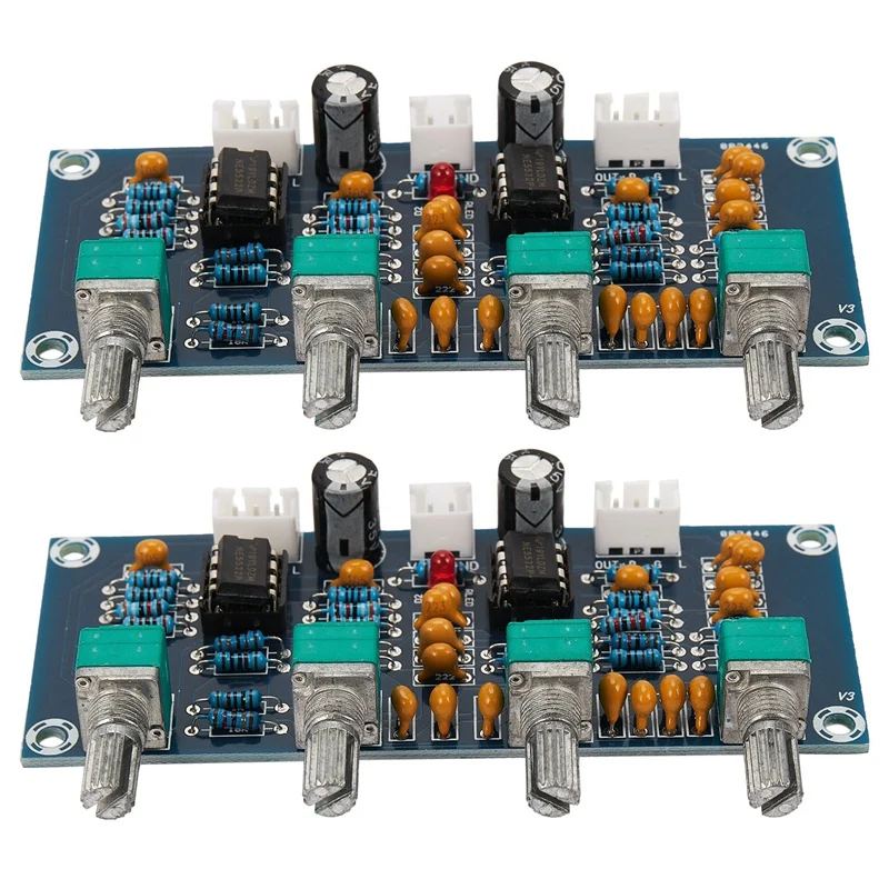

2X NE5532 Tone Board Preamp Pre-Amp With Treble Bass Volume Adjustment Pre-Amplifier Tone Controller For Amplifier Board