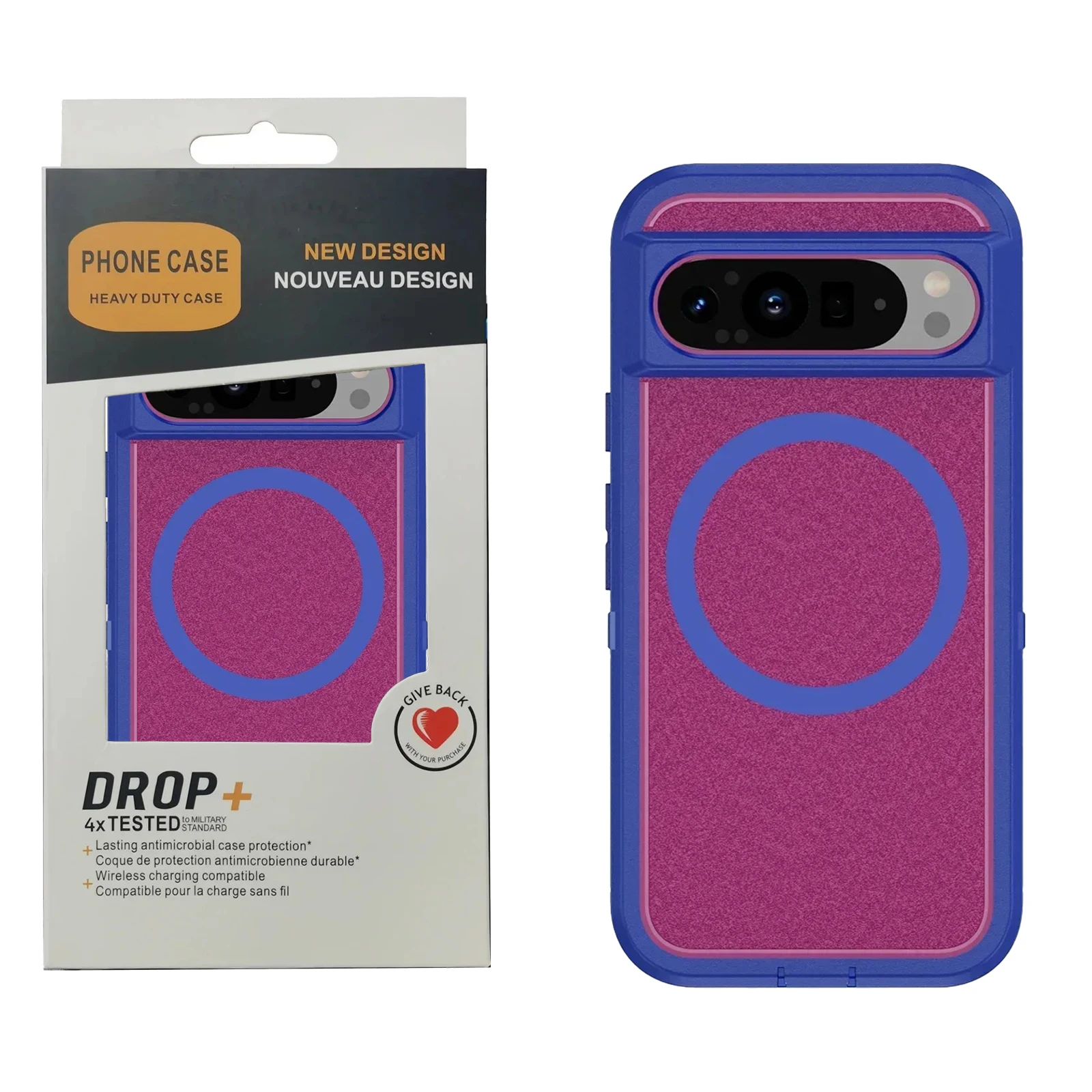 Hybrid Rugged Armor Shockproof Wireless Charging Matte Case - TPU+PC Fall Prevention Protective Cover