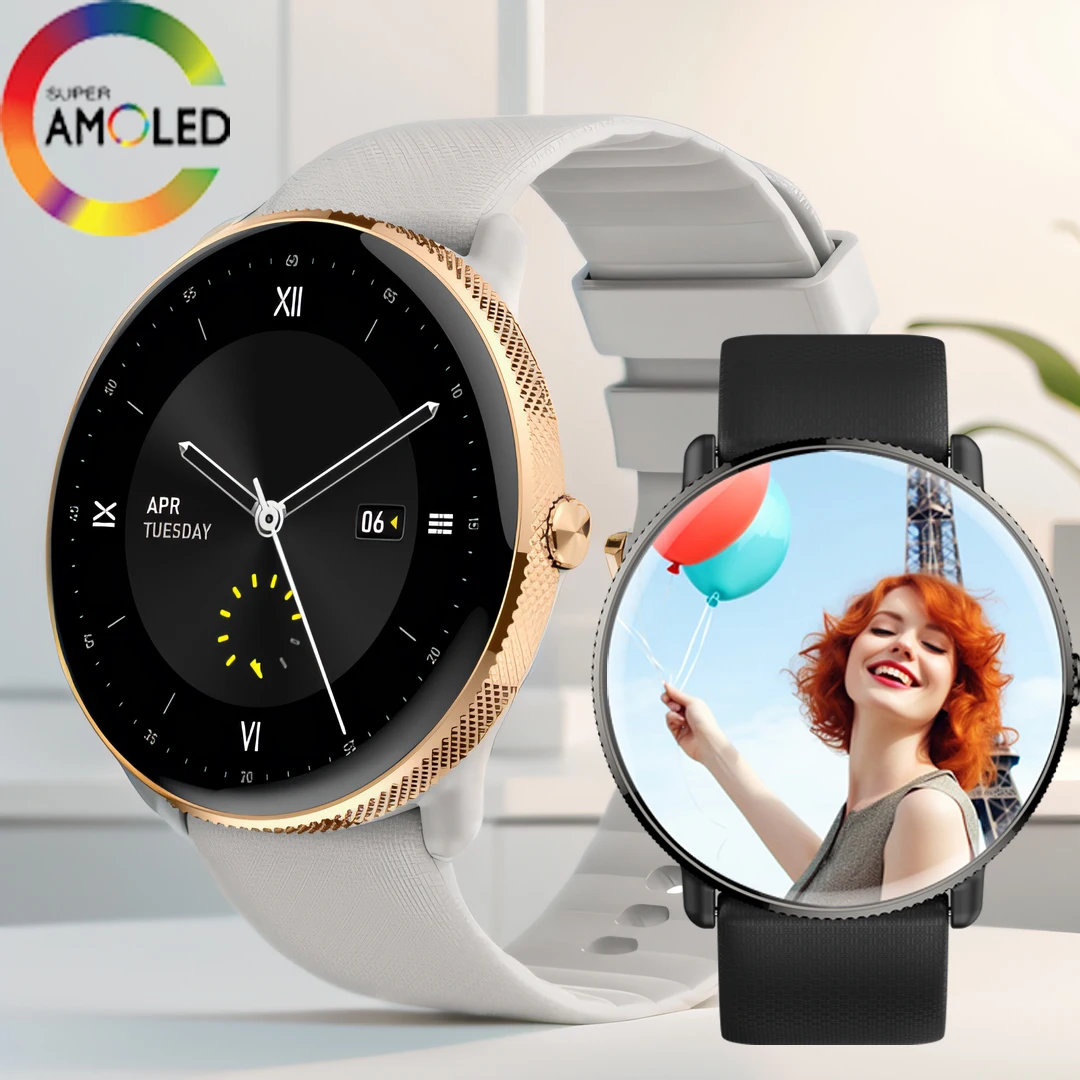 2024 패션 블루투스 통화 여성 스마트워치, 100 + 스포츠 모드, 건강 모니터링, 1.43 AMOLED 야외 스포츠 방수 스마트워치