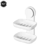 Creative Double Layer Perforated Free Soap Box Wall Mounted Handmade Drain Soap Box Bathroom Bathroom Suction Cup Soap 6