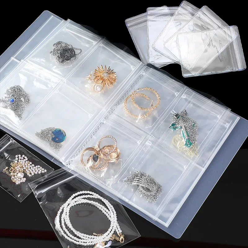 Clear Anti-oxidation Jewelry Storage Album Earrings Necklace Rings Display Stand Portable Packaging Holder Organizer Box