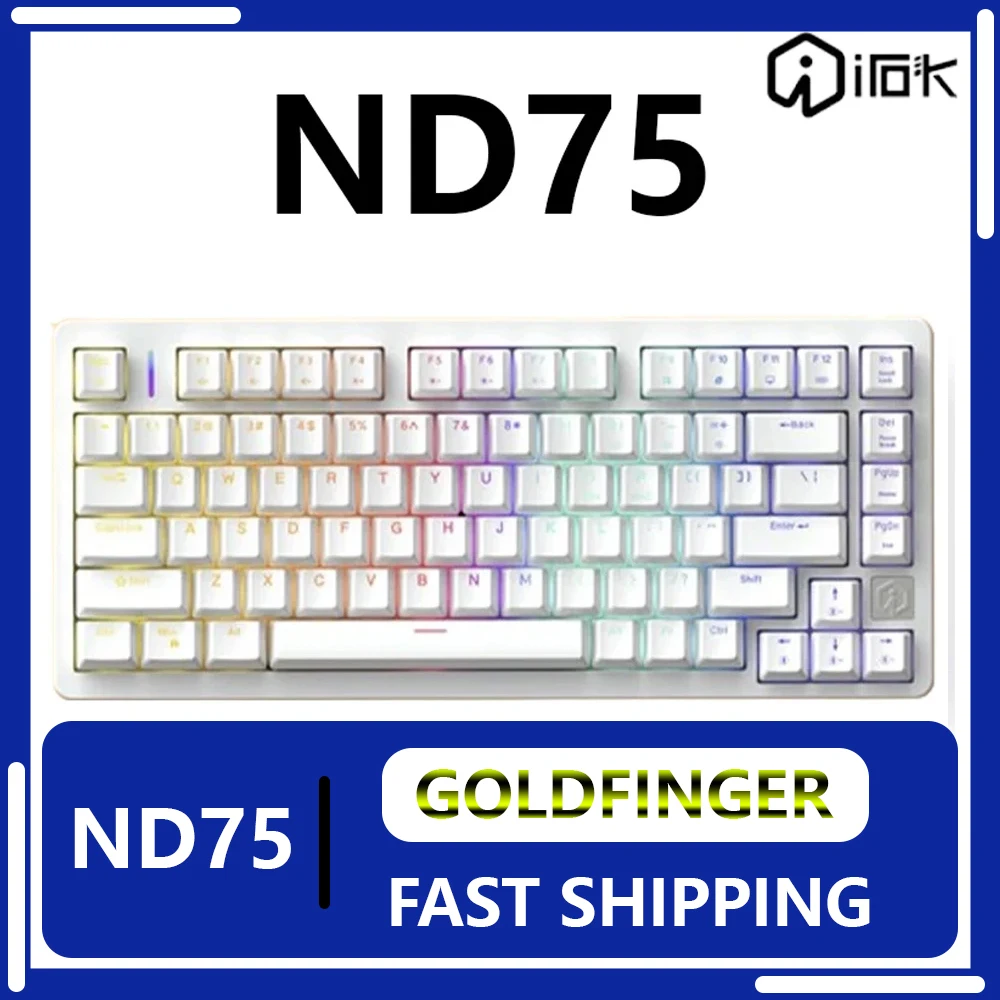 

Irok Nd75 Keyboard Magnetic Switch Wired E-sports Mechanical Keyboard Rgb Backlight Gamer Accessory for Computer Gaming Man Gift