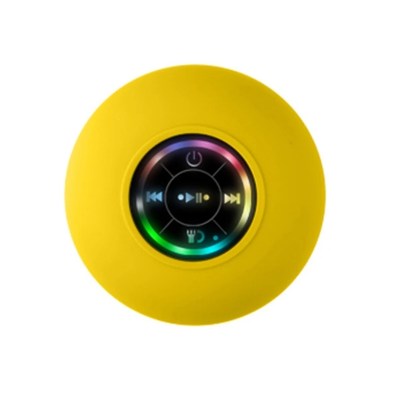 Bluetooth Speaker Bluetooth-compatible Shower Wireless Waterproof Speaker with FM Radio and Multi-Color LED Lights Suction Pad
