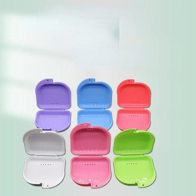 

50pcs Denture Tray Box Dental Orthodontic Retainer Box Case Plastic Teeth Container Denture Box False Teeth Protective Case