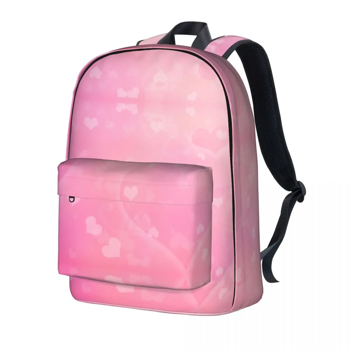 

Abstract Geometric Backpack Pink Hearts Girl Polyester Sport Backpacks Soft Kawaii High School Bags Rucksack