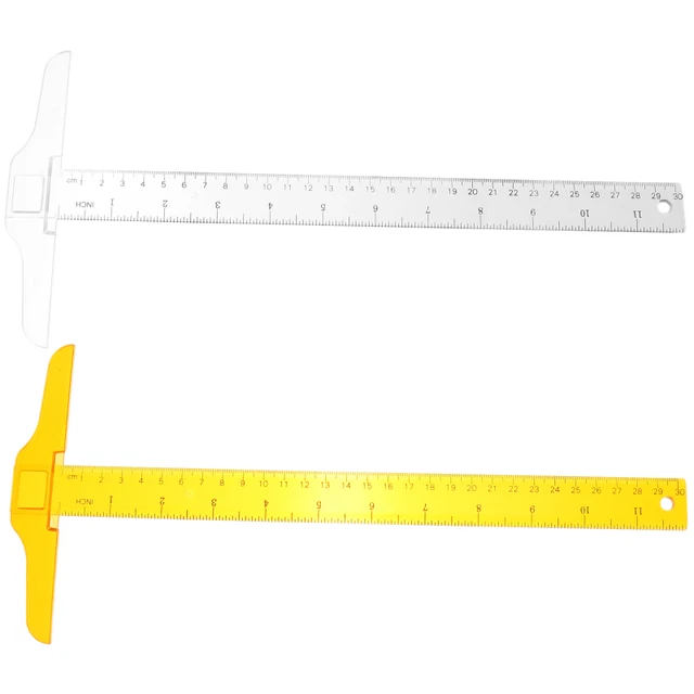 2 Pcs Tools Ruler Student Designing Aluminum Drafting Supplies T-Square  Plastic Professional Shape General Layout Architecture - AliExpress